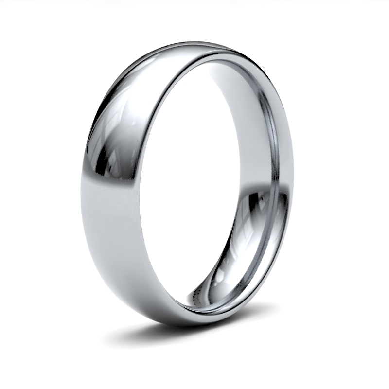 9ct White Gold 5.0mm Medium Court Wedding Ring 5GMC-9W
