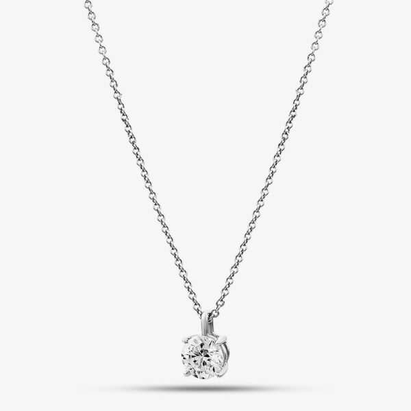 18ct White Gold 1.00ct Brilliant Cut Lab Grown Diamond Pendant Necklace P4336W/100C-18