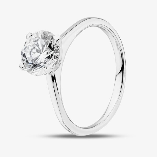 9ct White Gold Certified Lab Grown 2.00ct Brilliant Cut Diamond Solitaire Ring LGR43281-200A Q