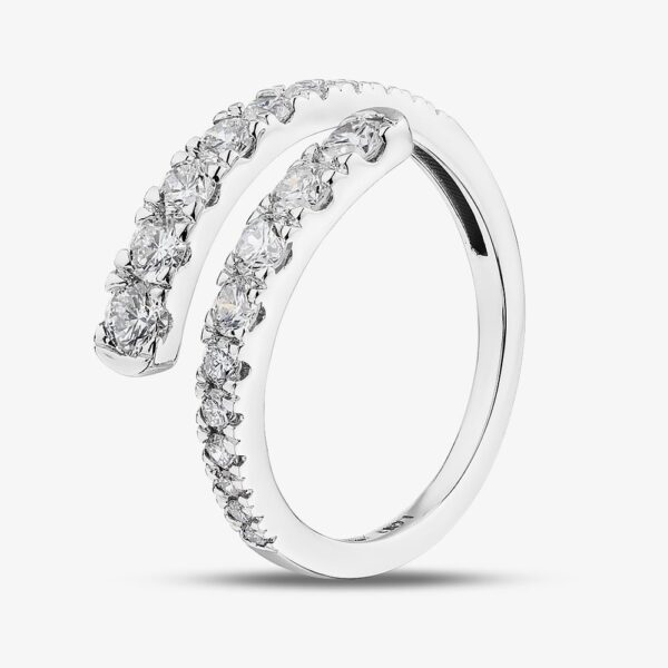 Pure Brilliance 9ct White Gold 1.00ct Lab Grown Diamond Two Row Spiral Ring LGR43802-100 L