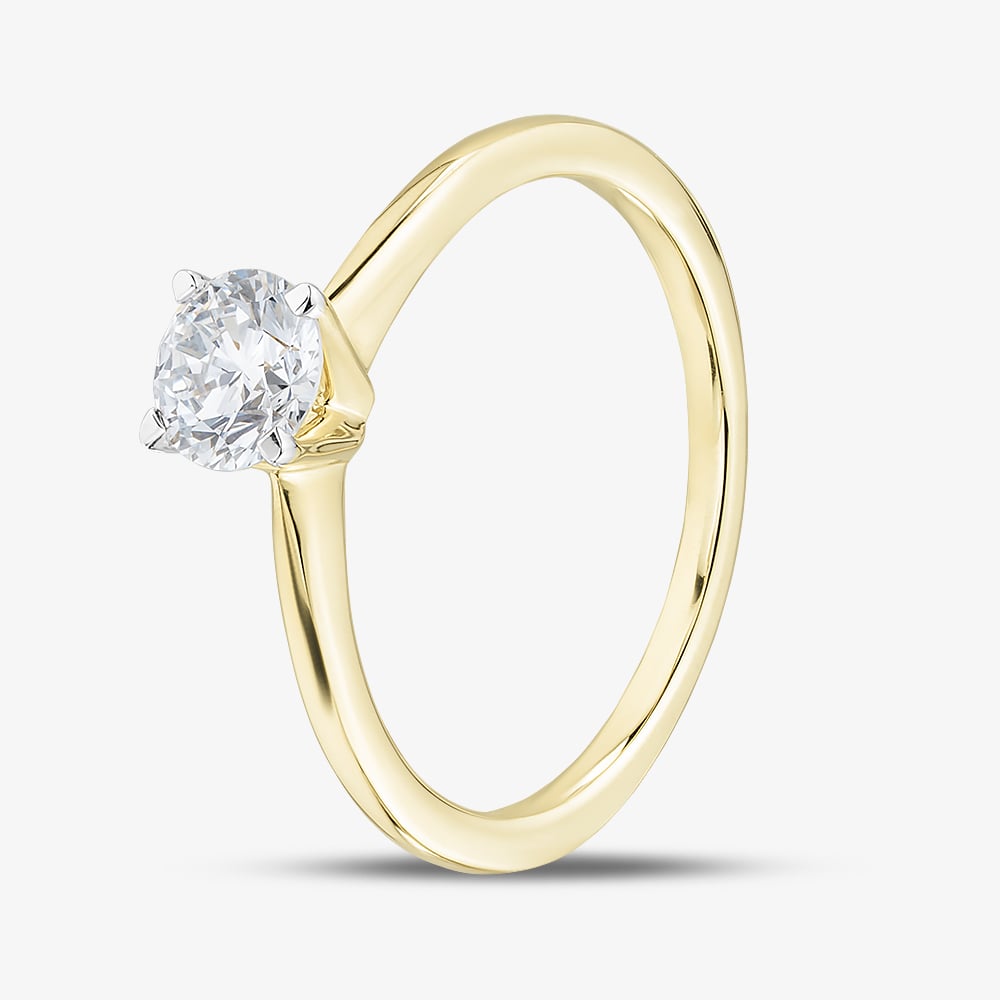 Pure Brilliance 9ct Yellow Gold 0.50ct Brilliant Cut Lab Grown Diamond Solitaire Ring LGR21614-50 N