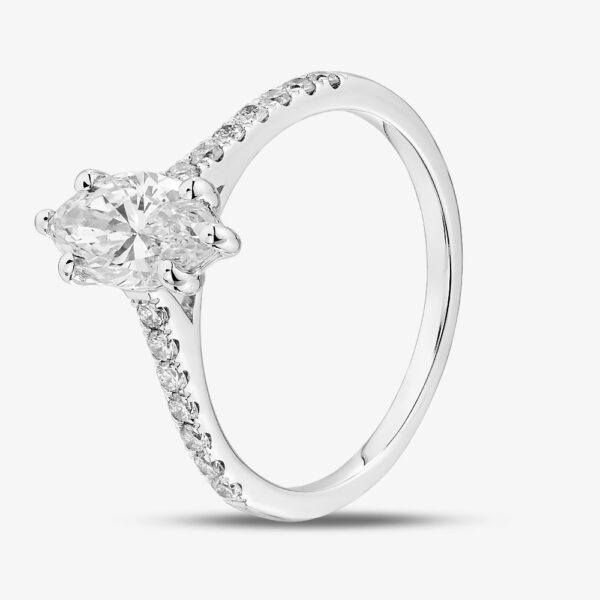 Pure Brilliance 9ct White Gold 1.20ct Marquise Cut Lab Grown Diamond Shoulder Set Ring LGR47362-120SF M