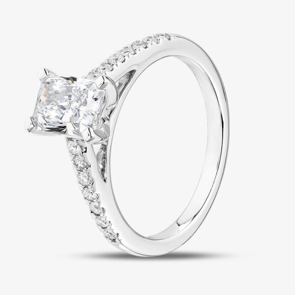 Pure Brilliance 9ct White Gold 1.20ct Radiant Cut Lab Grown Diamond Shoulder Set Ring LGR35521-120RN O