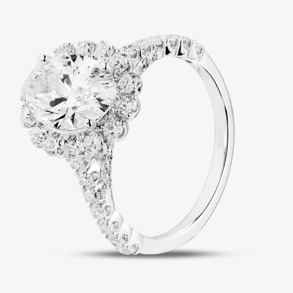 Pure Brilliance 9ct White Gold 3.00ct Oval Cut Lab Grown Diamond Halo Ring LGR47044-300 N
