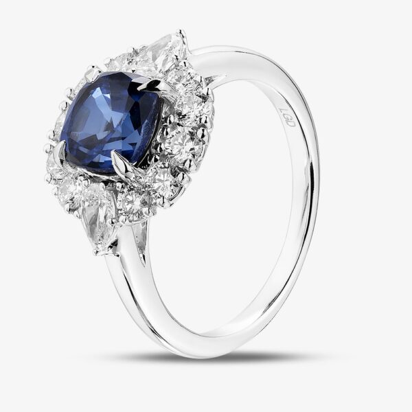 Pure Brilliance 9ct White Gold 1.85ct Sapphire & 0.75ct Lab Grown Diamond Halo Ring LGR46788-SD Q