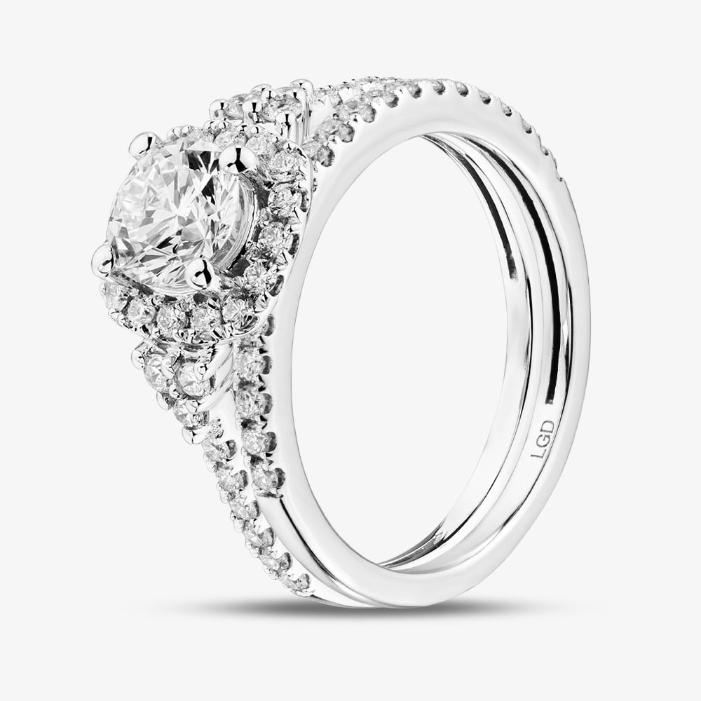 9ct White Gold 1.25ct Lab Grown Diamond Bridal Set LGR42232-125 P