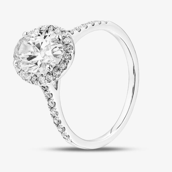 Pure Brilliance 9ct White Gold 2.40ct Oval Cut Lab Grown Diamond Halo Ring LGR43490-240SF O