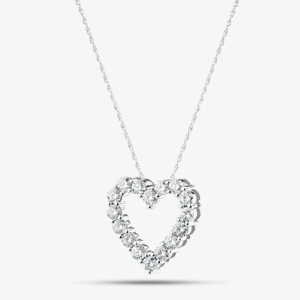 Pure Brilliance 9ct White Gold 1.00ct Lab Grown Diamond Heart Pendant Necklace LGP41093-100 (WG)