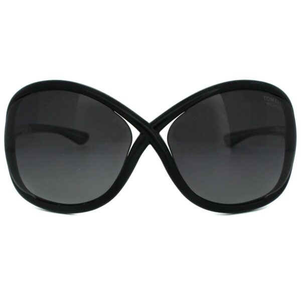 Tom Ford Butterfly Womens Shiny Black Smoke Grey Polarized Sunglasses - One Size