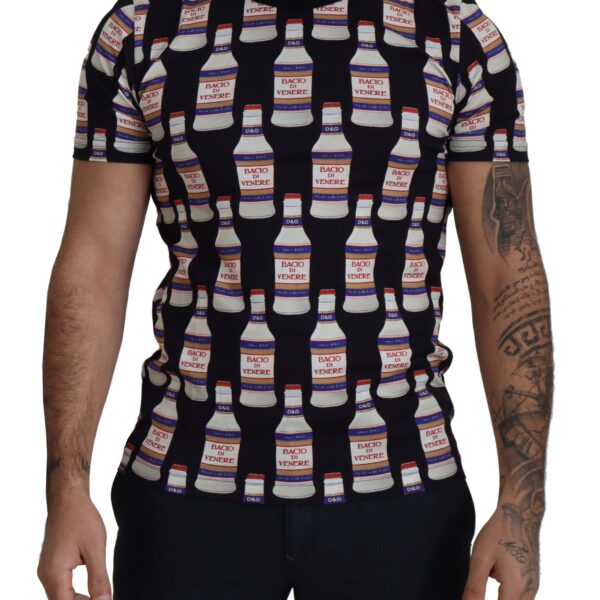 Dolce & Gabbana Black Bacio Di Venere Cotton Crew Mens T-shirt - Size Medium