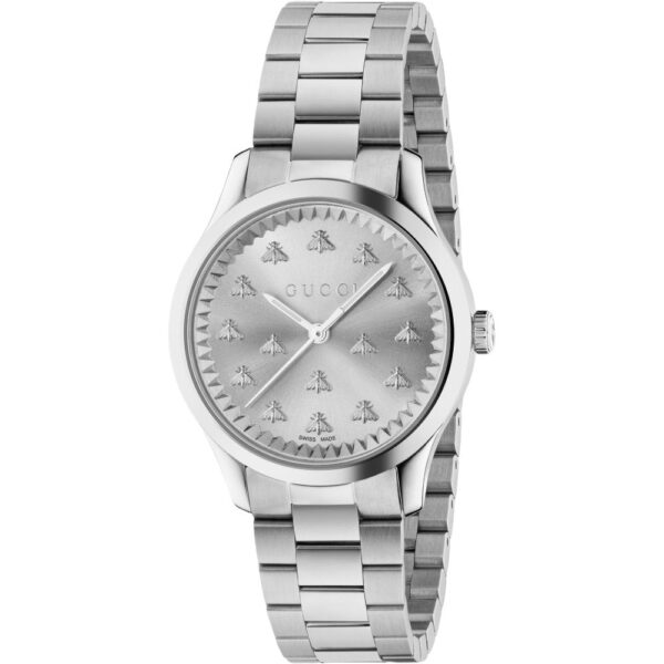 Gucci Womens YA1265031 G-Timeless Silver Dial Ladies Watch Stainless Steel - One Size
