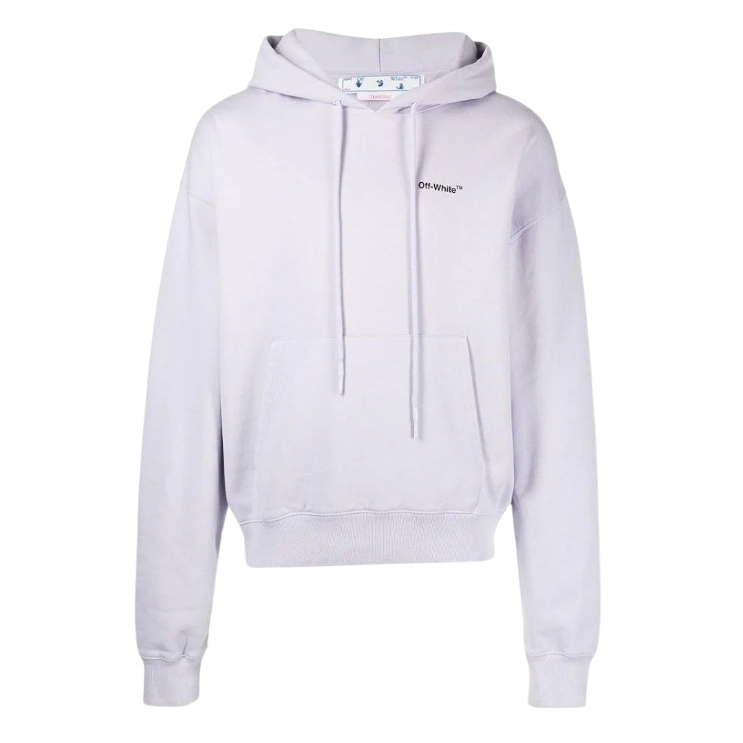 Off-White Mens Caravaggio Arrow Over Dusty Lilac Purple Hoodie Cotton - Size X-Small