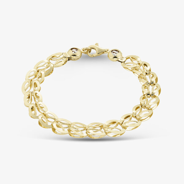 Gold Classic 9ct Yellow Gold 7.5 Inch Stamped Shell Link Bracelet HSLB-850-9Y-7.5