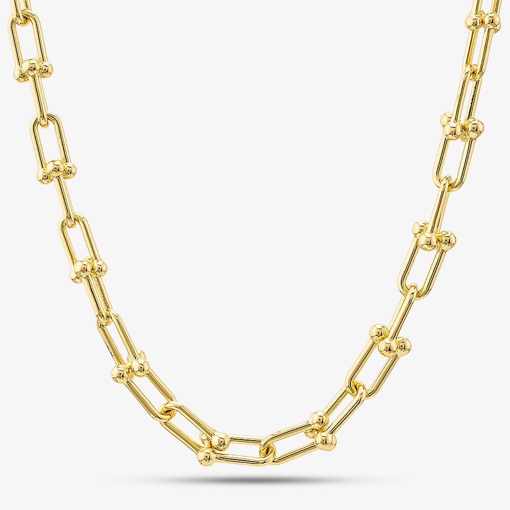 9ct Yellow Gold 18 inch Fancy Ball Chain Necklace HBGT-900-9Y-18