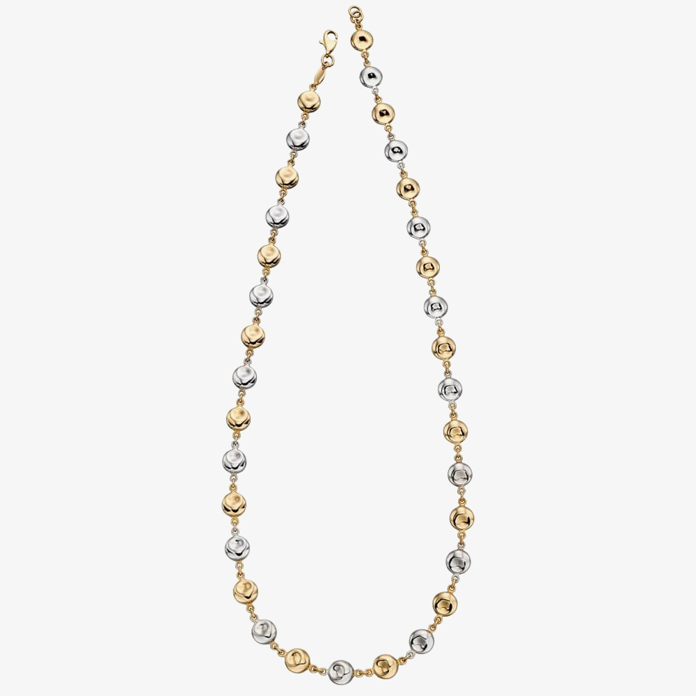 9ct Two Colour Gold Multi Disc Necklace GN330