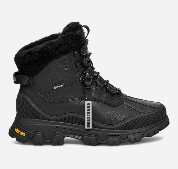 UGG® Adirondack Meridian Hiker Boot in Black, Size 6, Leather/Waterproof/Wool