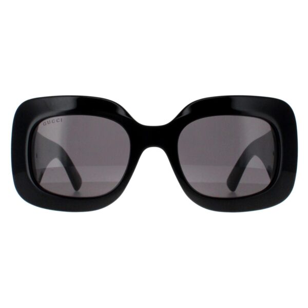 Gucci Square Womens Black with Silver Grey GG1695S - One Size