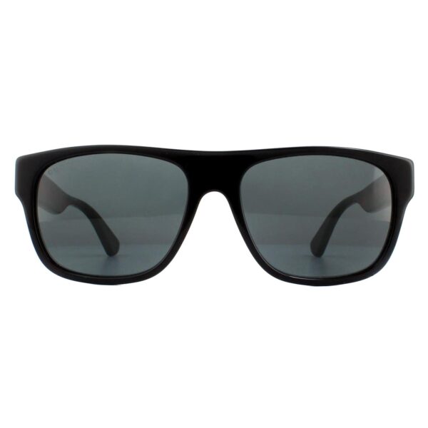 Gucci Rectangle Mens Black Green Red Grey Sunglasses - One Size