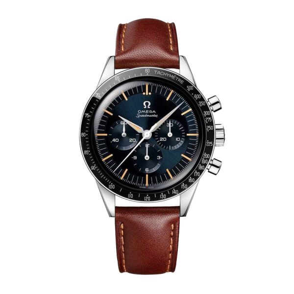 Speedmaster Anniversary Series 40mm Mens Watch Blue -Brown Leather Strap