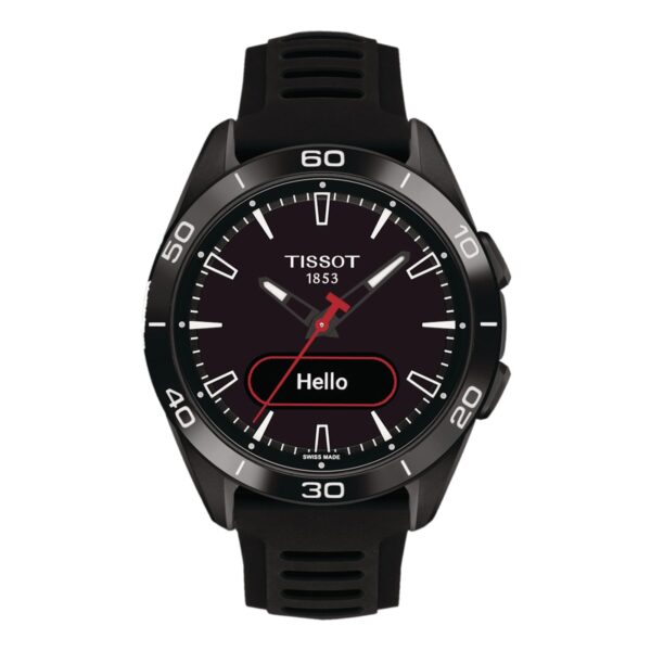 T-Touch Connect Sport 44mm Unisex Watch Black With Black Silicone Strap