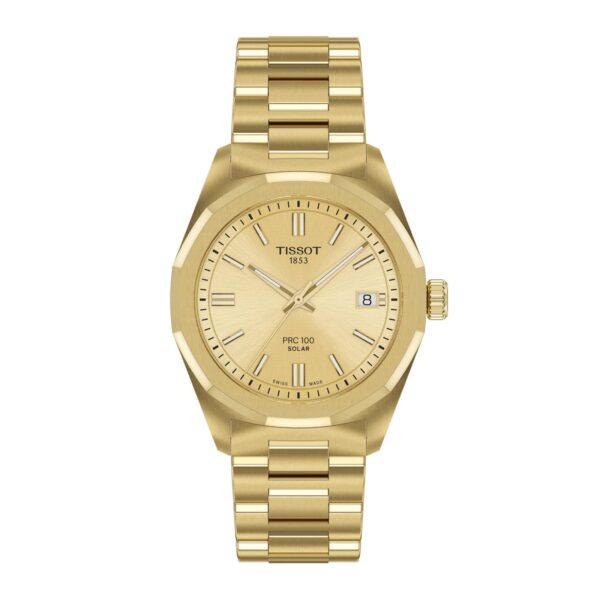 PRC 100 Solar Quartz 34mm Gold Ladies Watch