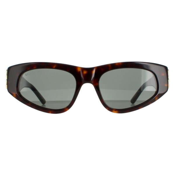 Balenciaga Oval Womens Dark Havana Green BB0095S - Brown - One Size