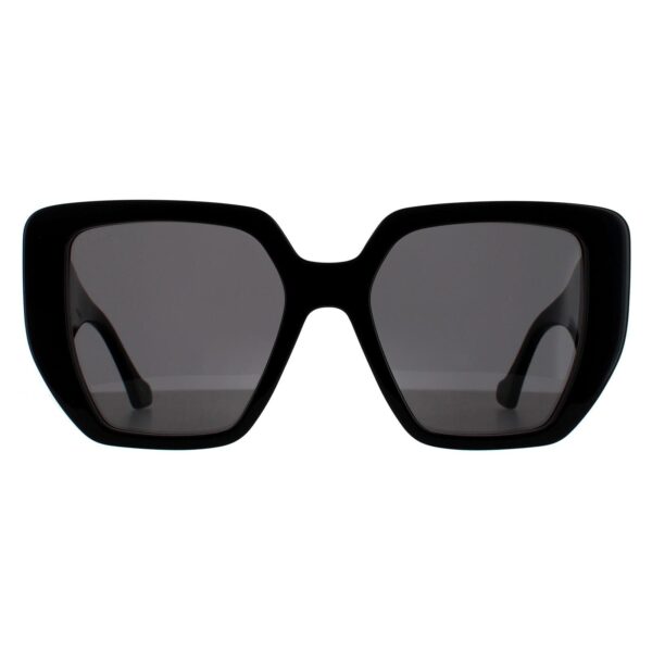 Gucci Square Womens Black Grey Sunglasses - One Size