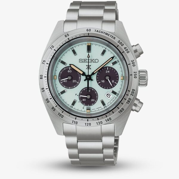 Seiko Mens Prospex Speedtimer Youngtimer Mint Green Bracelet Watch SSC965P1