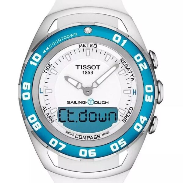Tissot T-touch Sailing Mens White Watch T0564202701100 Rubber - One Size