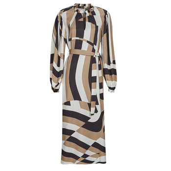 BOSS  Detola1  women's Long Dress in Brown
