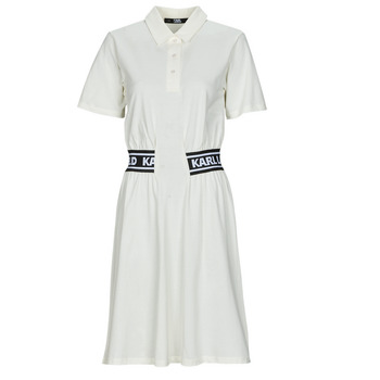 Karl Lagerfeld  PIQUE POLO DRESS  women's Dress in White
