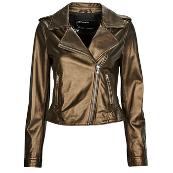 Oakwood  KITTY METAL  women's Leather jacket in Gold