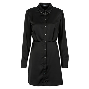 Karl Lagerfeld  karl charm satin shirt dress  women's Dress in Multicolour