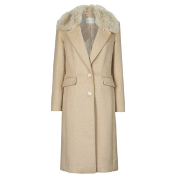 Guess  NANCY FIT COAT FAUX FUR COLLAR  women's Coat in Beige
