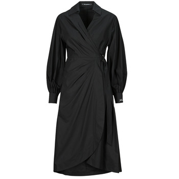 Karl Lagerfeld  WRAP SHIRT DRESS  women's Long Dress in Black