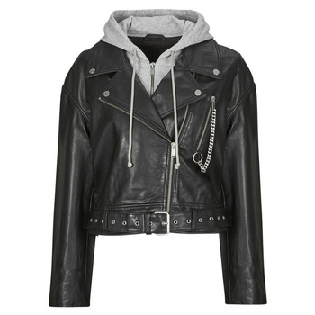 Ikks  PERF CUIR CAP  women's Leather jacket in Black
