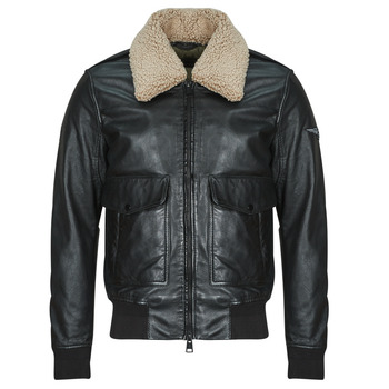 Oakwood  GENNARO (removable collar)  men's Leather jacket in Black