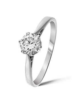 Love Diamond 9 Carat White Gold 50Pt Diamond Certified Solitaire Ring (With Certificate)