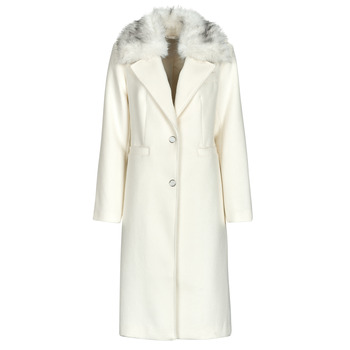 Guess  KAROLE FUR COLLAR  women's Coat in White
