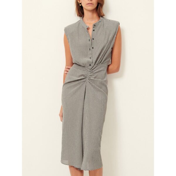 Bellacala Gingham Checked Sleeveless Midi Dress