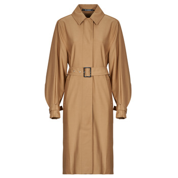 Karl Lagerfeld  PLEATED TRENCH COAT  women's Trench Coat in Beige