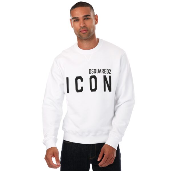 Dsquared2 Mens Icon Sweatshirt in White Cotton - Size Small