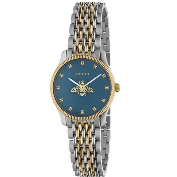 Gucci Womens YA1265029 G-Timeless Two-Tone Ladies Watch - Silver & Gold Stainless Steel - One Size