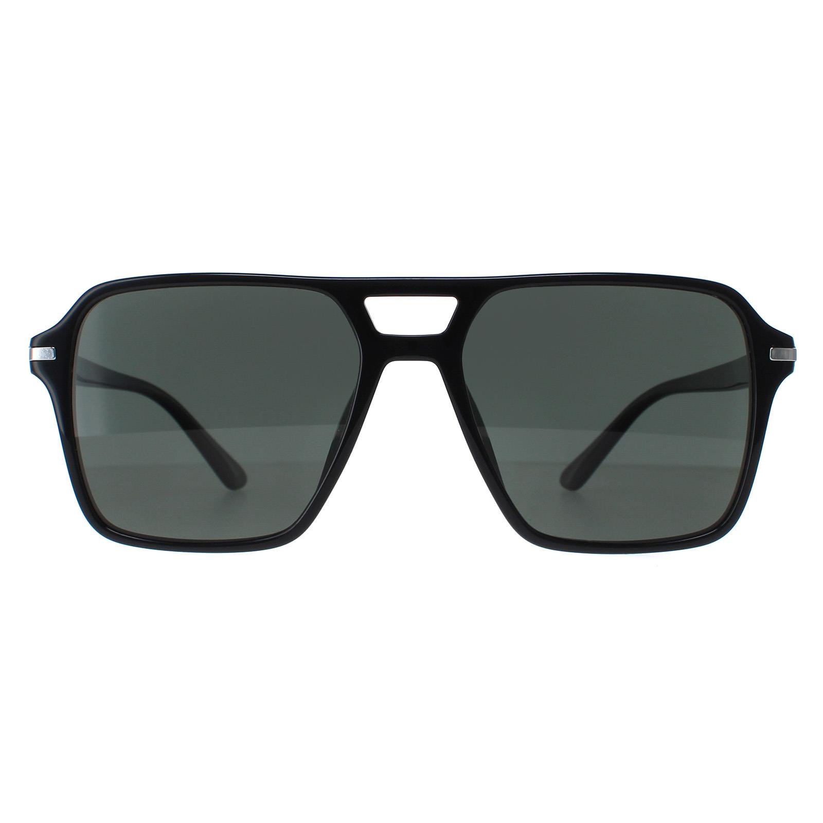 Prada Aviator Mens Black Green Polarized PR20YS - One Size