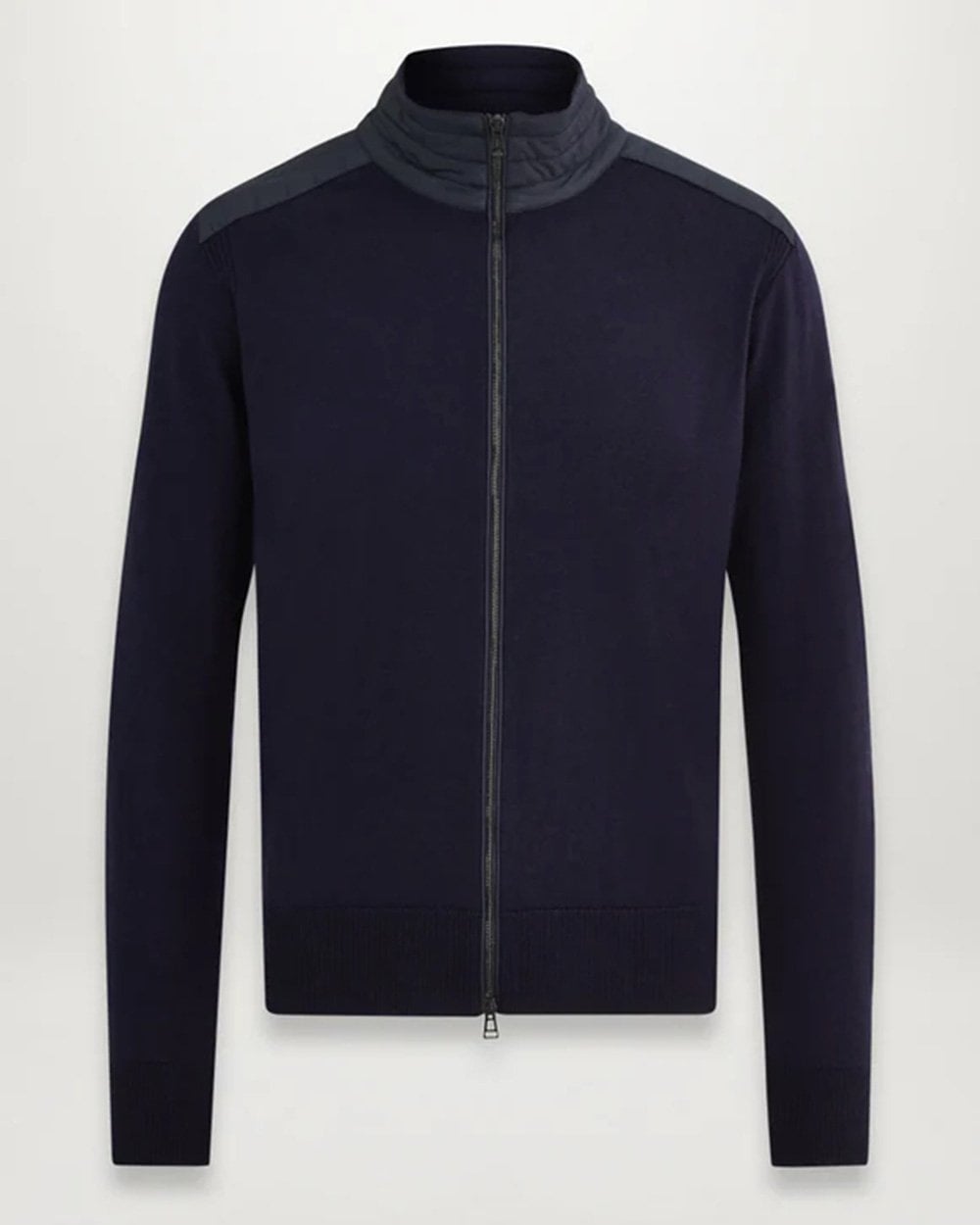 Belstaff Kelby Mens Merino Wool Zip Cardigan - Navy - Size Medium