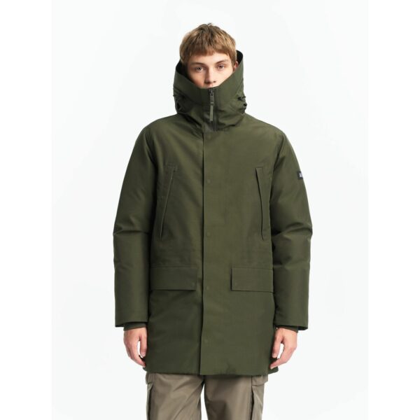Obam Long Parka with Down and Feather Quilting