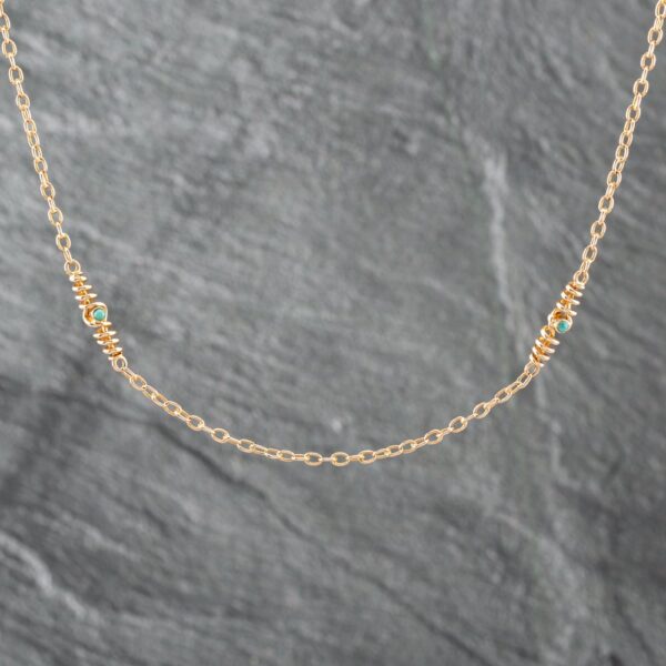Pre-Owned Vintage Yellow Gold Turquoise 17 Inch Trace 41041706