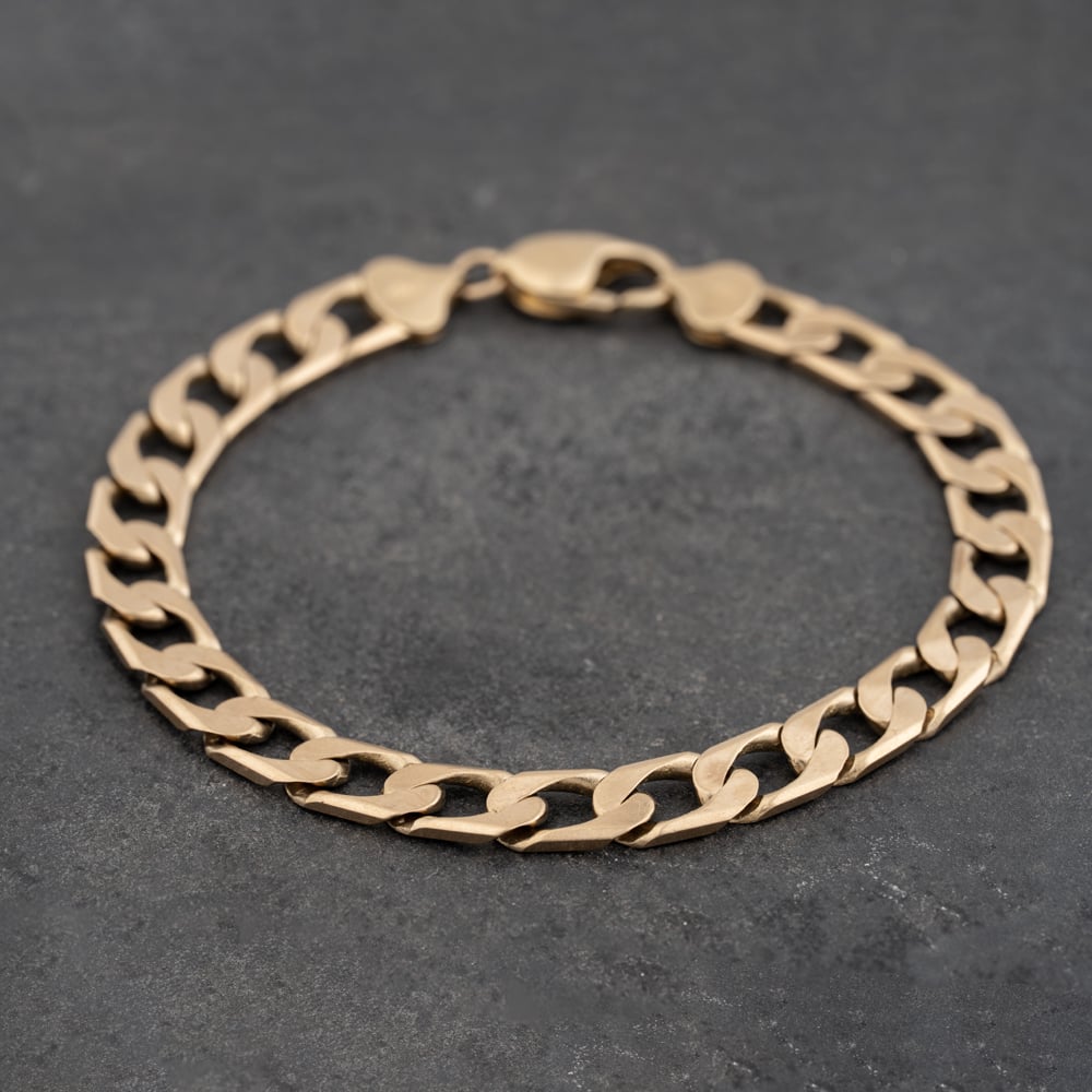 Pre-Owned 9ct Yellow Gold 8.5 Inch Curb Chain Bracelet 41081285