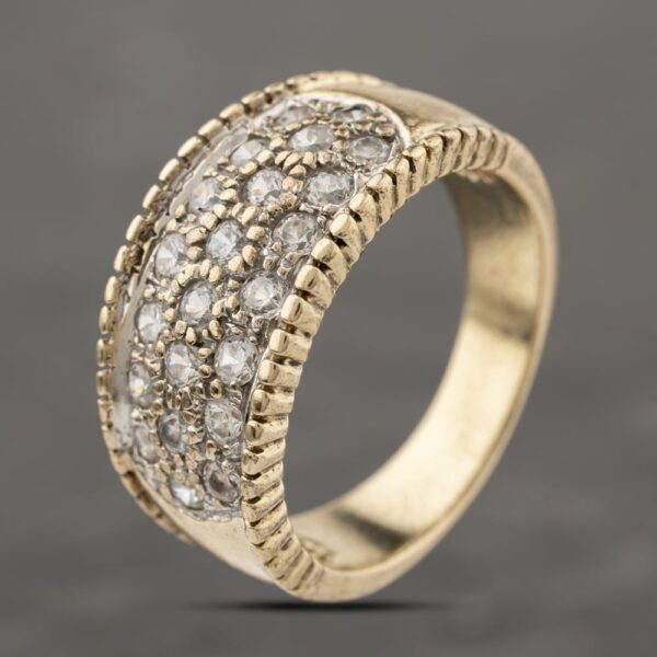 Pre-Owned 9ct Yellow Gold Cubic Zirconia Pave Dress Ring 41103937