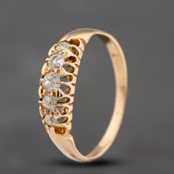 Pre-Owned Vintage Yellow Gold Diamond Five Stone Ring 41121017